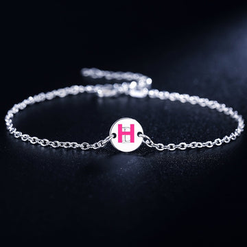 Beautiful fashion Elegant Gold color silver color 4MM beads chain women Letter cute Bracelet high quality Gorgeous jewelry H198 daiiibabyyy